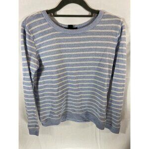 Forever 21 Shirt Womens Small Blue White Striped Pullover Long Sleeve Sweatshirt
